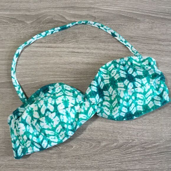 CONVERSE GREEN‎ TIE DYE HALTER BIKINI TOP LARGE - Picture 1 of 9